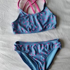Gap | Girls Flamingo Bikini Swimsuit Set Size Medium Pink & Periwinkle Blue